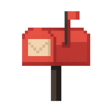 Pixel art red mailbox